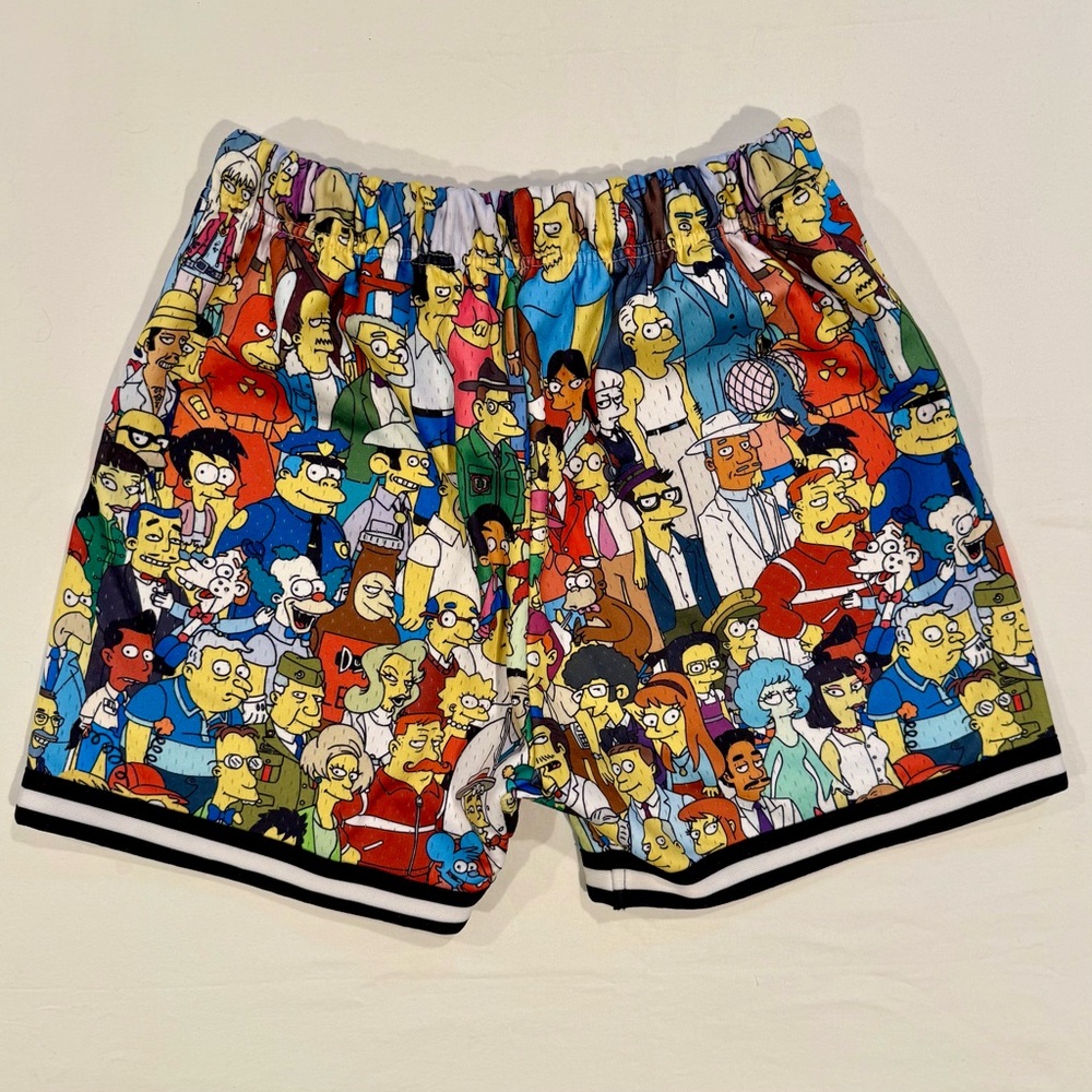 Maxima Simpsons Collage Shorts Mens Small 20th Century Fox Varsity Athletic Bart - Picture 7 of 8
